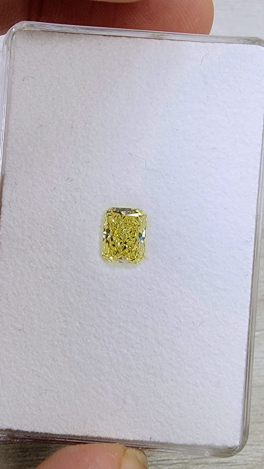 1.33ct Fancy Yellow Elongated Radiant Diamond VS2 GIA