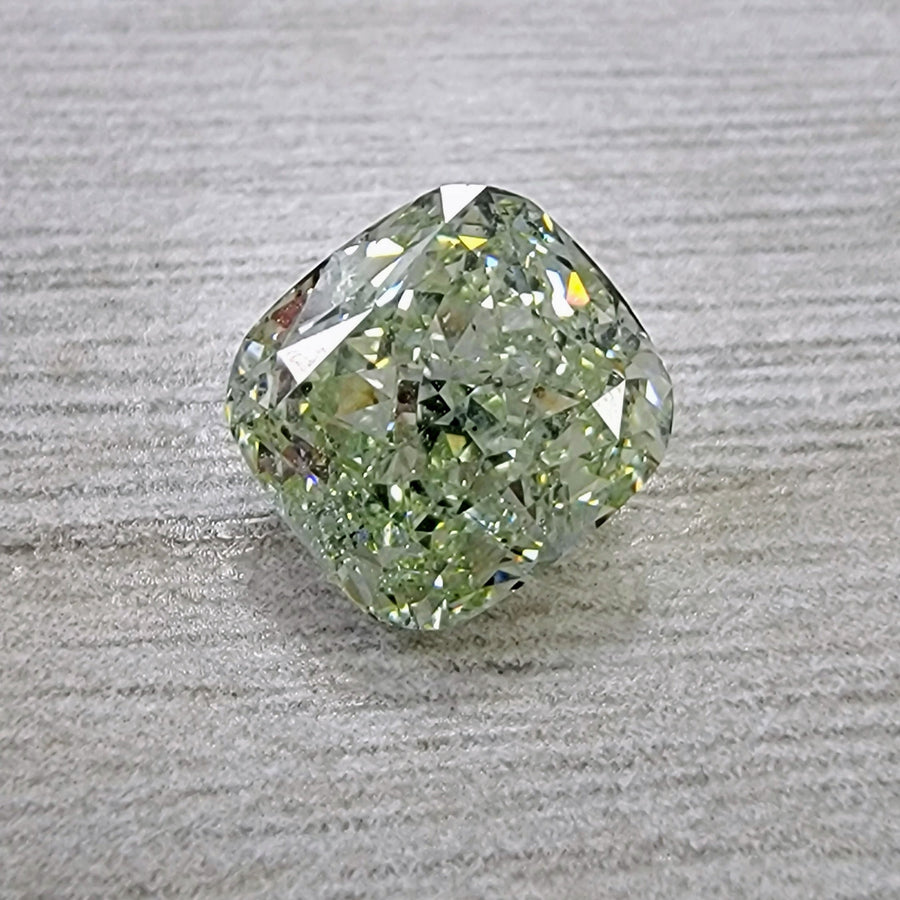 3.03ct Fancy Yellow Green Cushion Diamond SI1 GIA