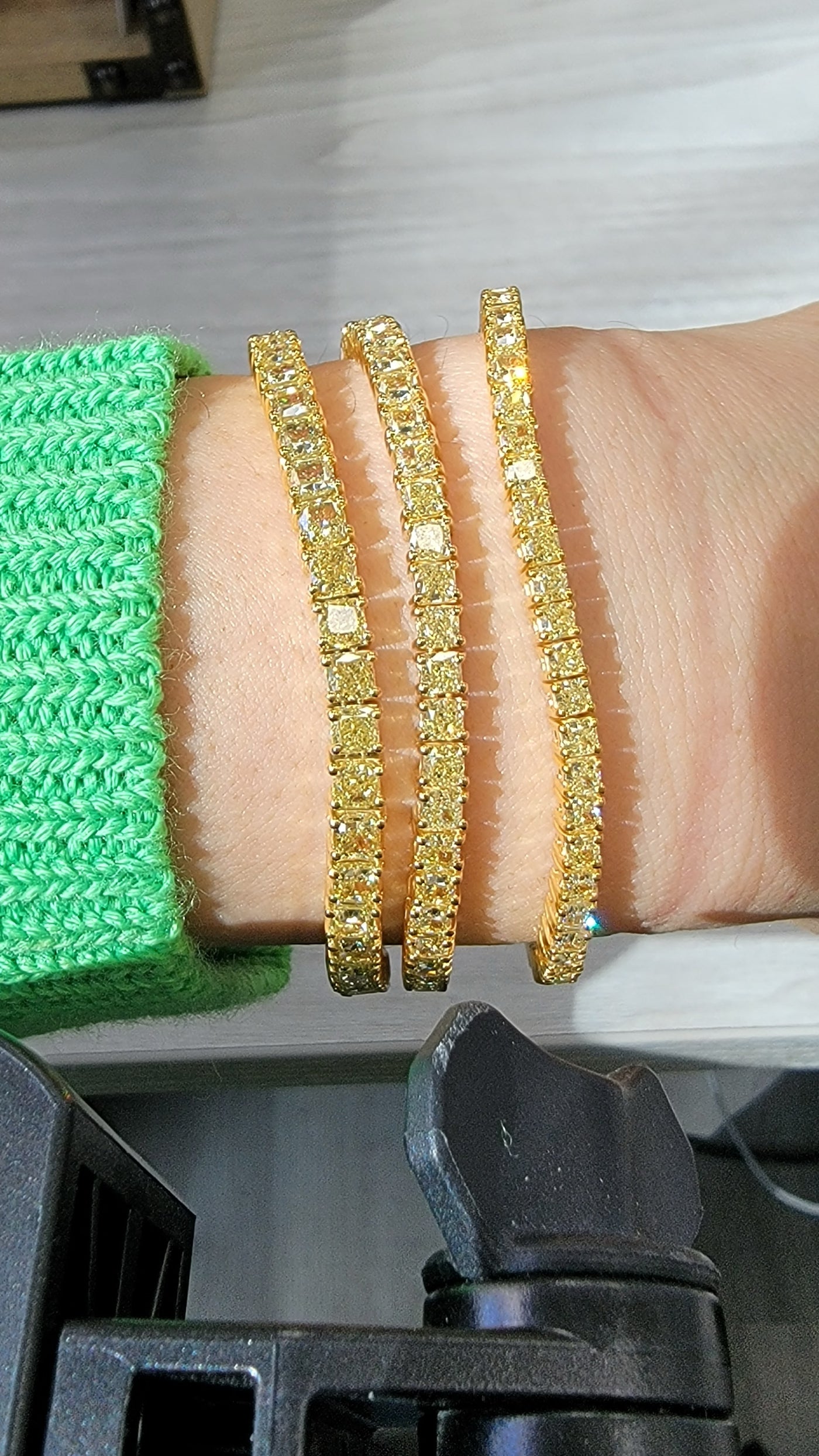 Fancy Yellow Cushion Tennis Bracelet