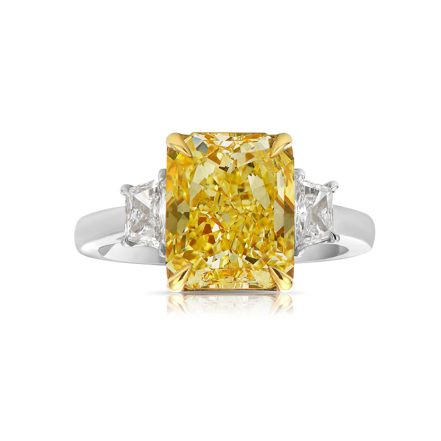 5.34ct Fancy Light Yellow Diamond Ring VS2 GIA