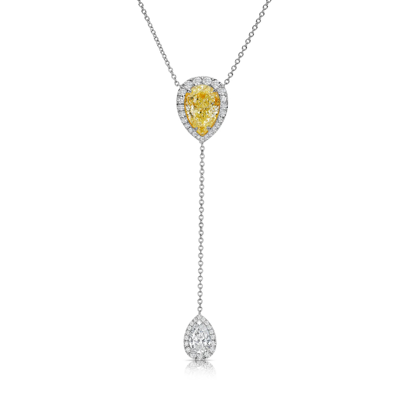 1.5ct Yellow and White Diamond Lariat Necklace