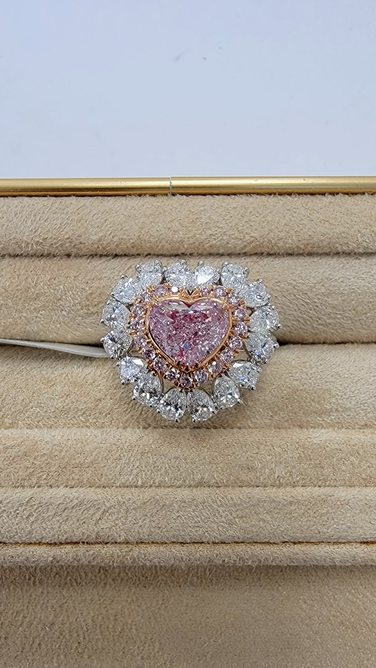 1.89ct Light Pink Heart Diamond Cocktail Ring SI1 GIA