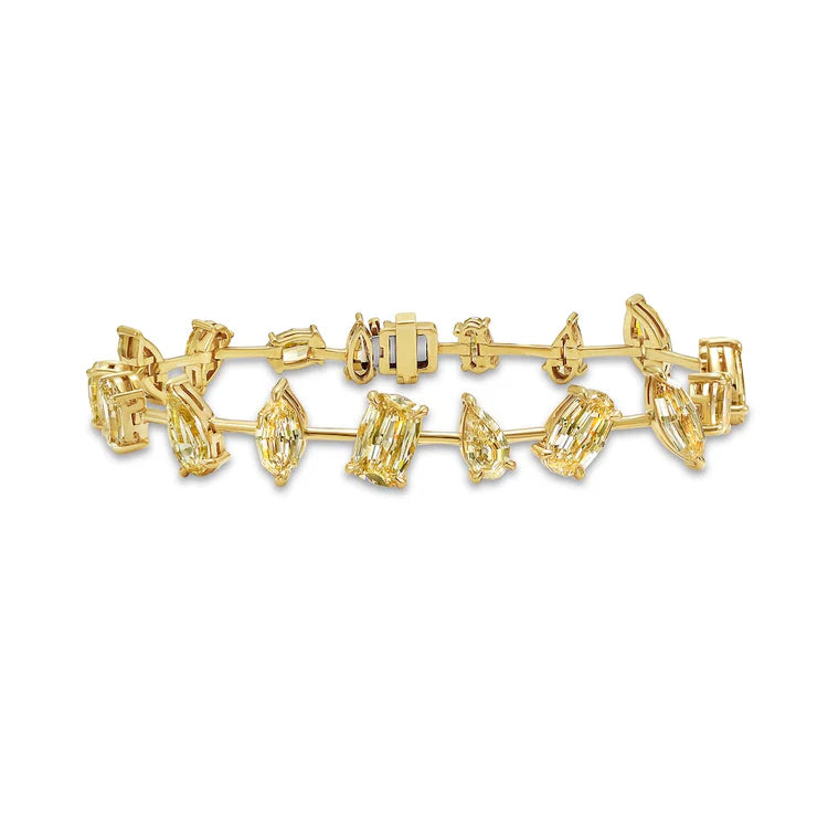 14.45ctw Champagne Diamond Mixed Pattern Bracelet