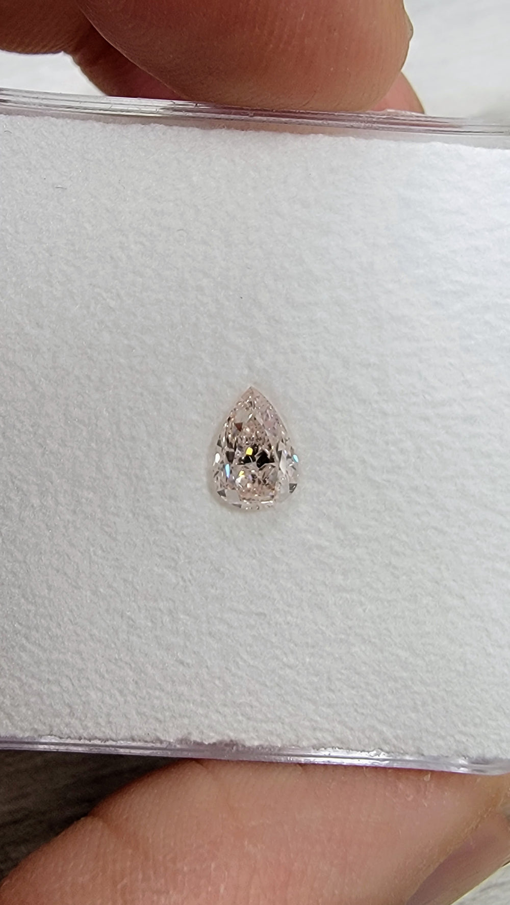 0.70ct Light Brown Pink Pear Diamond VS1 GIA