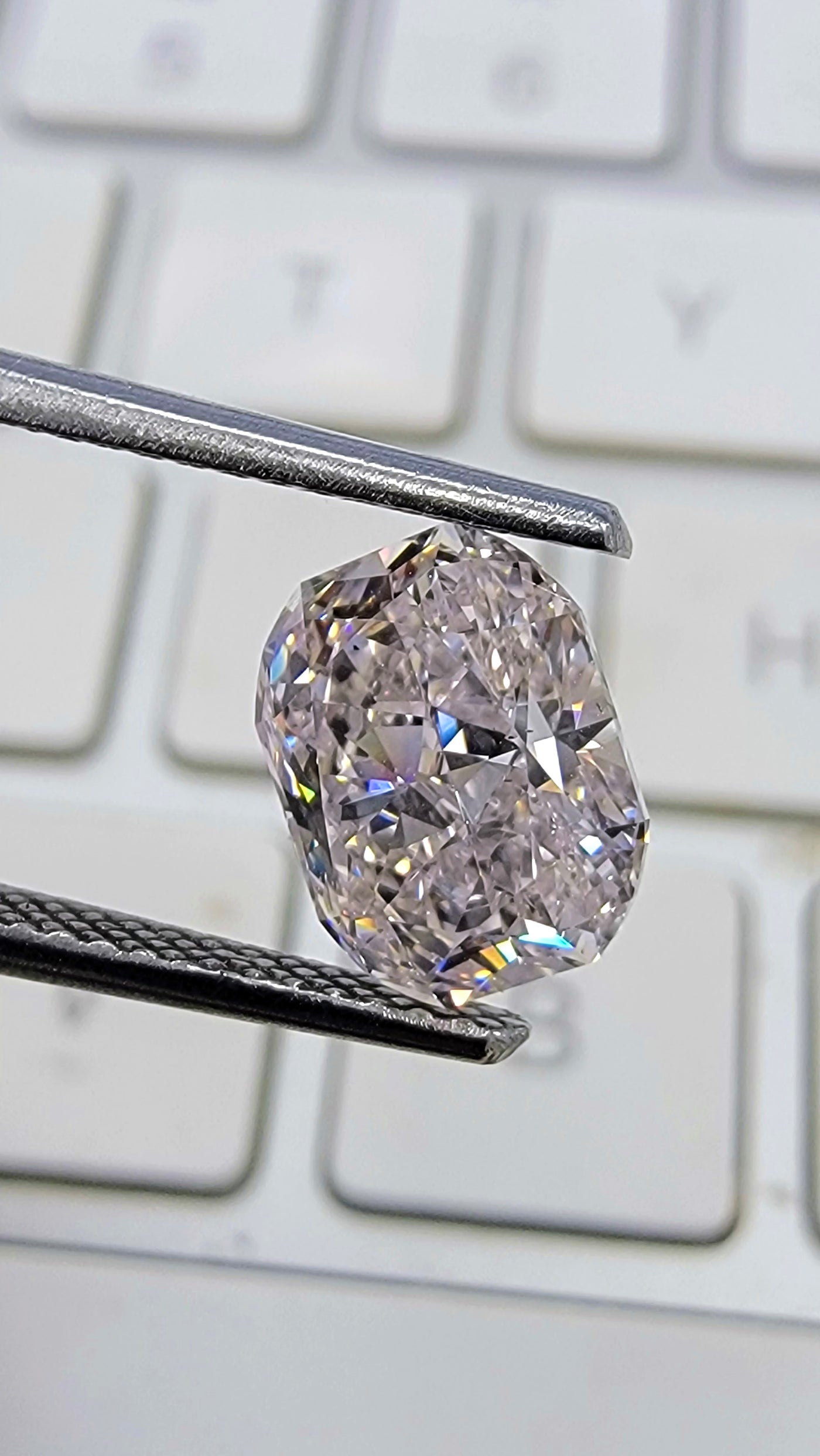 2.02ct Very Light Pink Cushion SI1 GIA