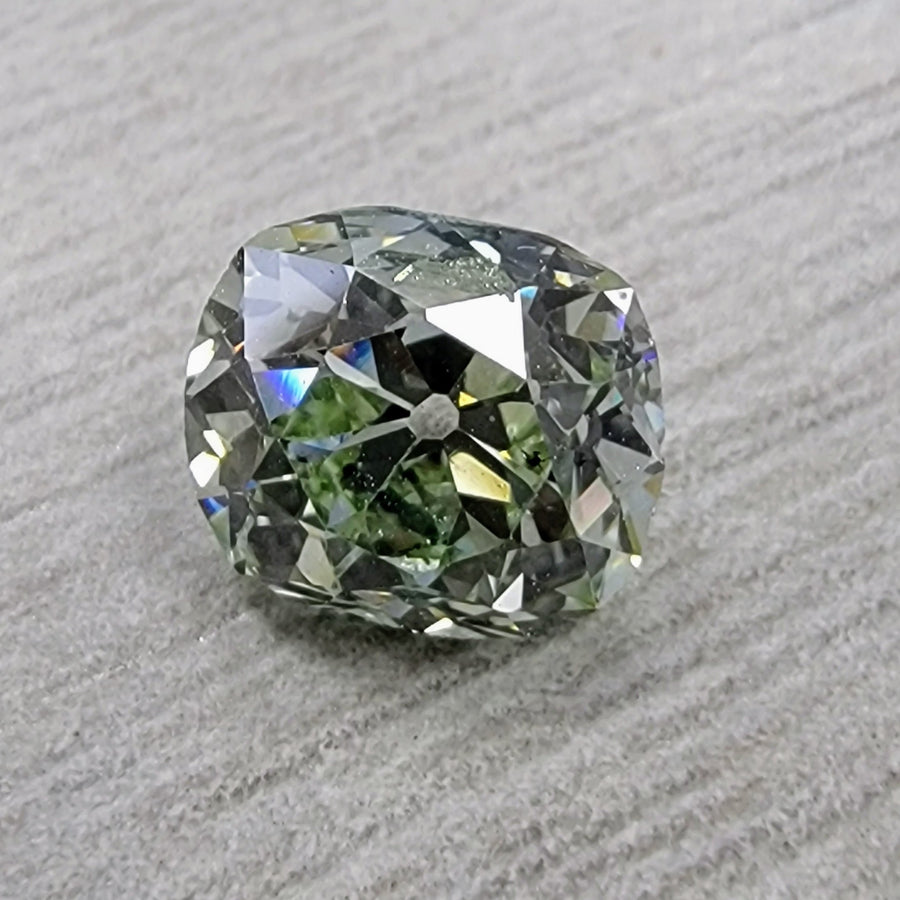 1.53ct Fancy Yellowish Green Old Mine Diamond SI2 GIA