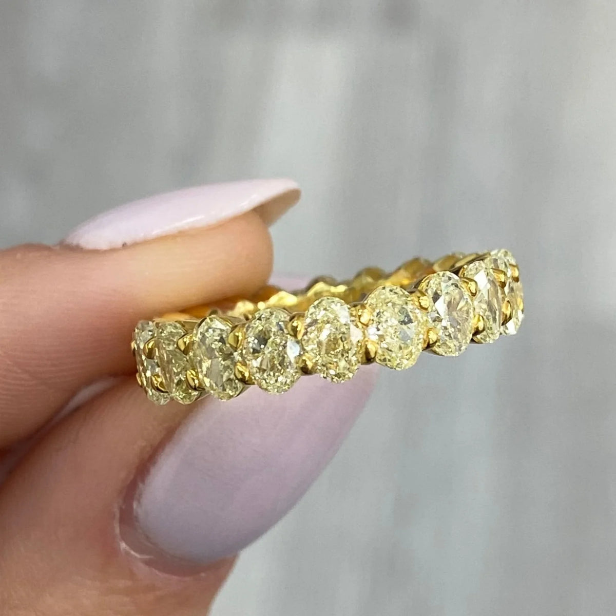 Yellow Oval Diamond Eternity Band