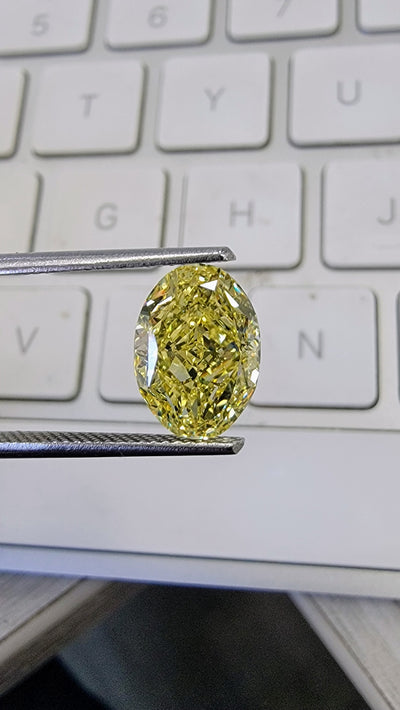 3.02ct Fancy Yellow Oval SI1 GIA