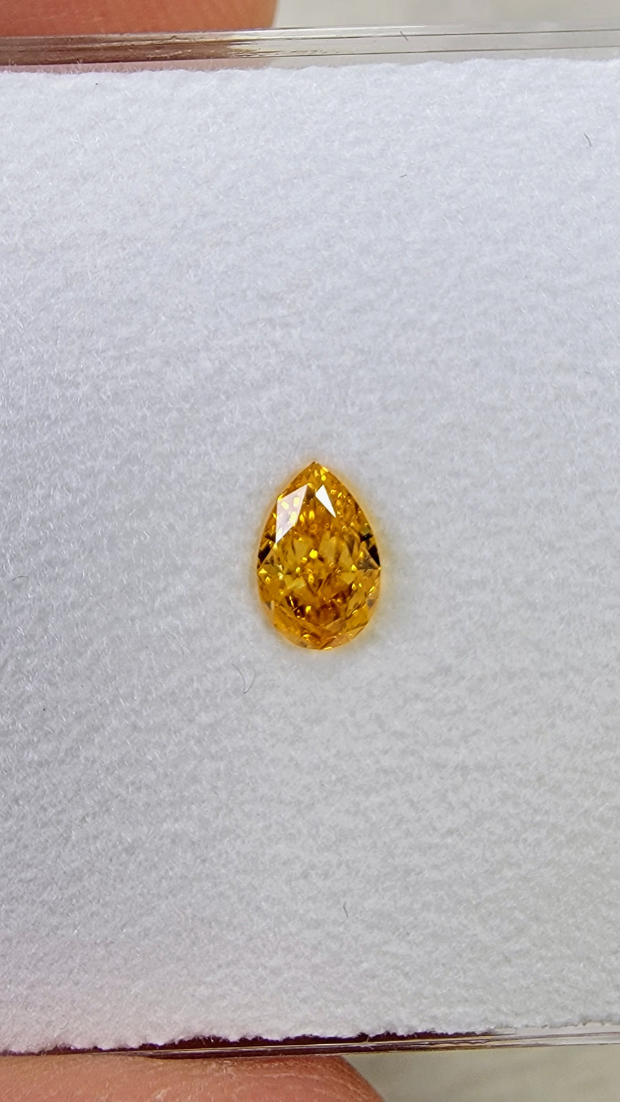0.50ct Fancy Vivid Yellow Orange Pear Diamond SI1 GIA