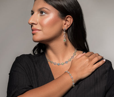 23ct Fancy Color Diamond Floral Necklace