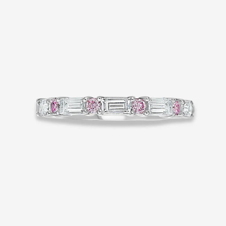 0.82ctw Fancy Pink & Baguette Diamond Band | Platinum – Namdar