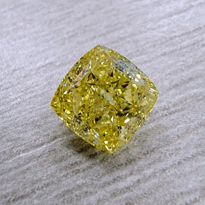 1.09ct Fancy Intense Yellow Cushion VS1 GIA