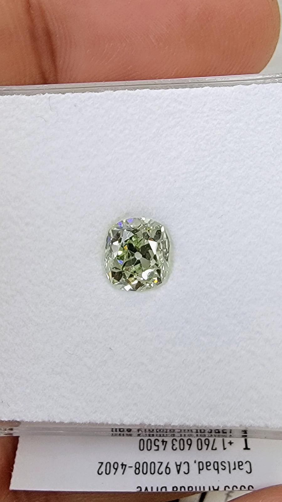 1.53ct Fancy Yellowish Green Old Mine Diamond SI2 GIA