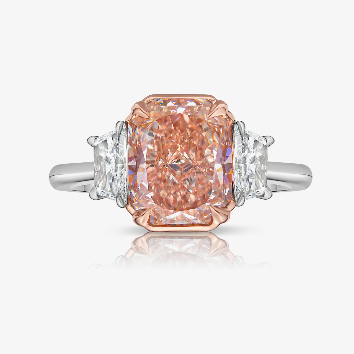3ct Fancy Brown-Pink Elongated Radiant Diamond Ring VS1 GIA