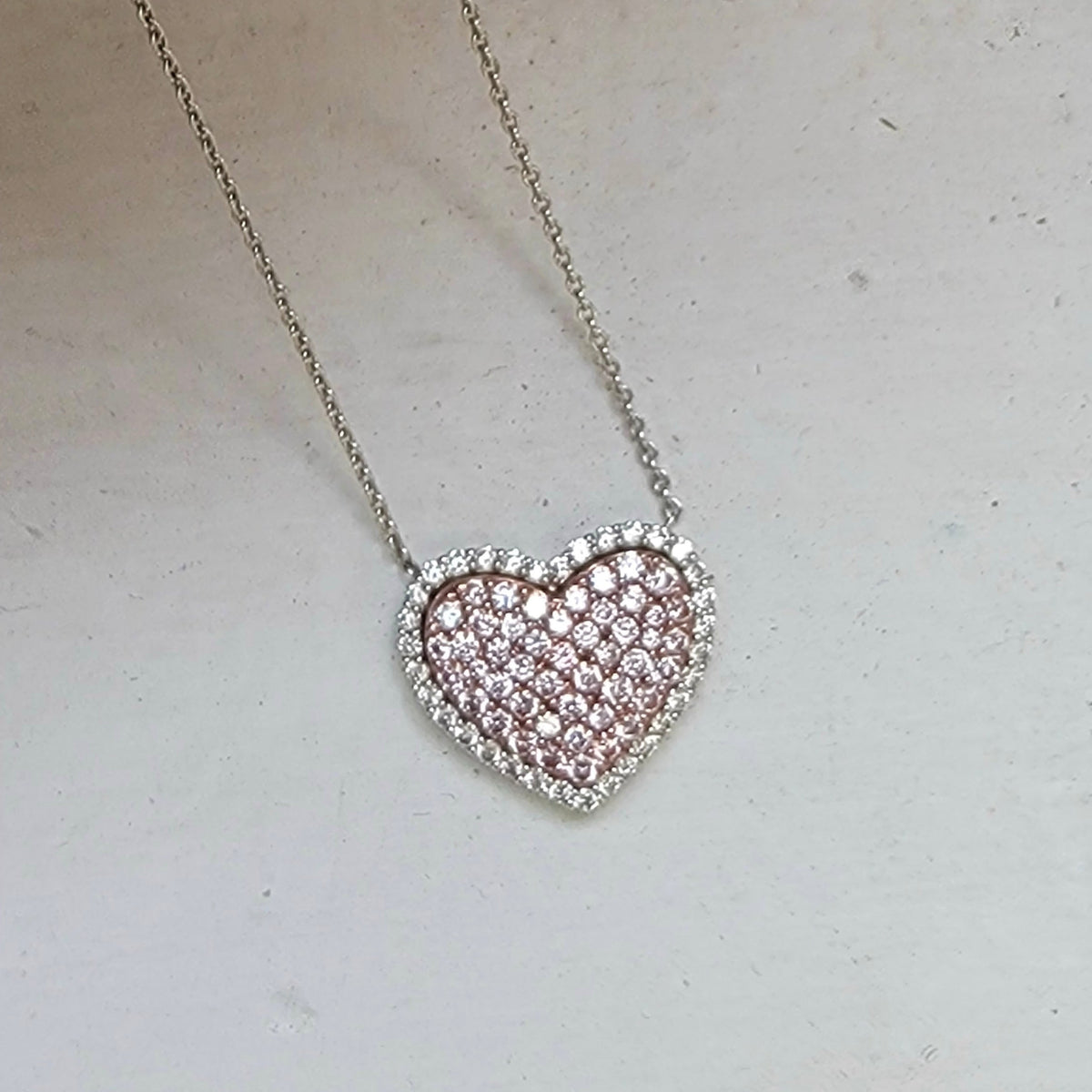 Pink Diamond Heart Pendant