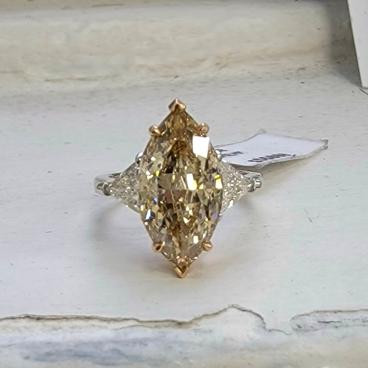 5.03ct Marquise Fancy Brown Diamond Ring VS2 GIA