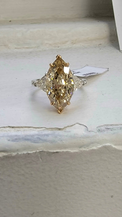 5.03ct Marquise Fancy Brown VS2 GIA Ring