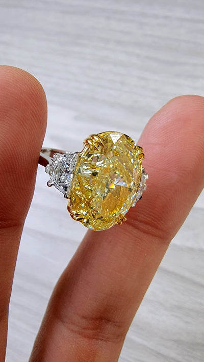 10ct Fancy Yellow Oval VS2 GIA Ring