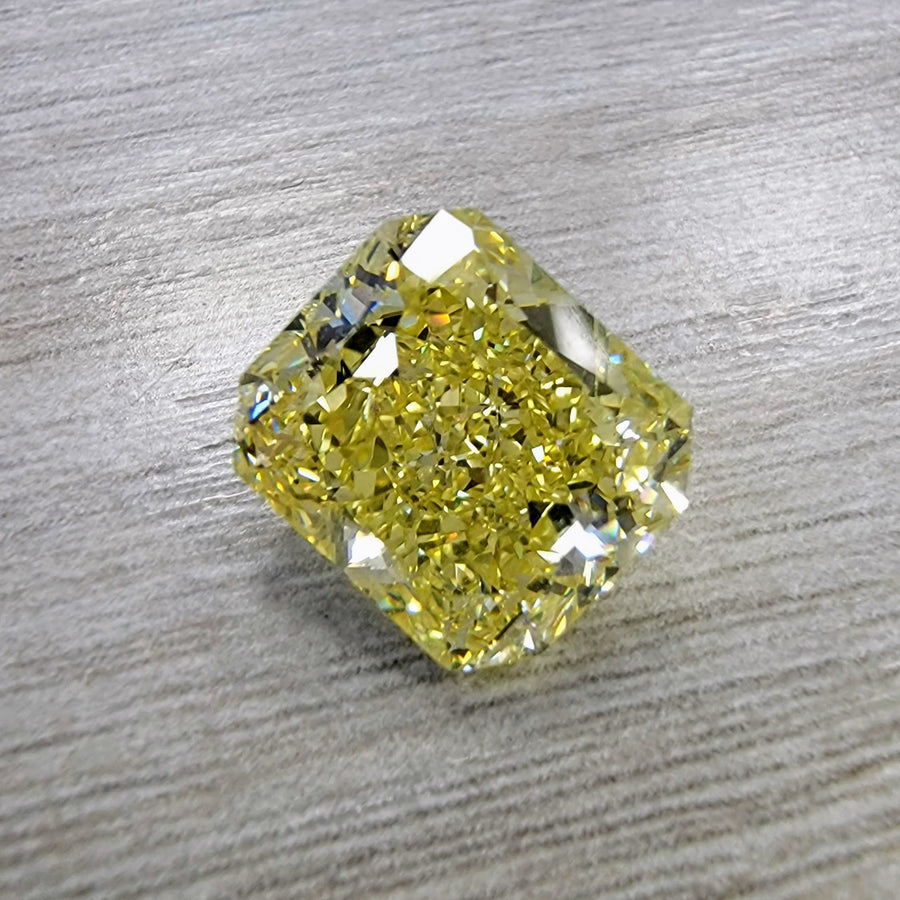 8.11ct Fancy Intense Yellow Radiant Diamond VS2 GIA
