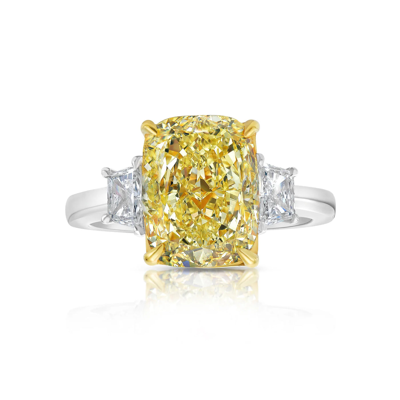 4.20ct Fancy Yellow Elongated Cushion VS2 GIA