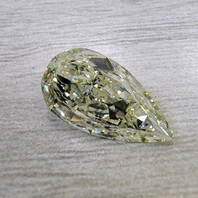 3.05ct Fancy Light Grayish Greenish Yellow Pear SI1 GIA