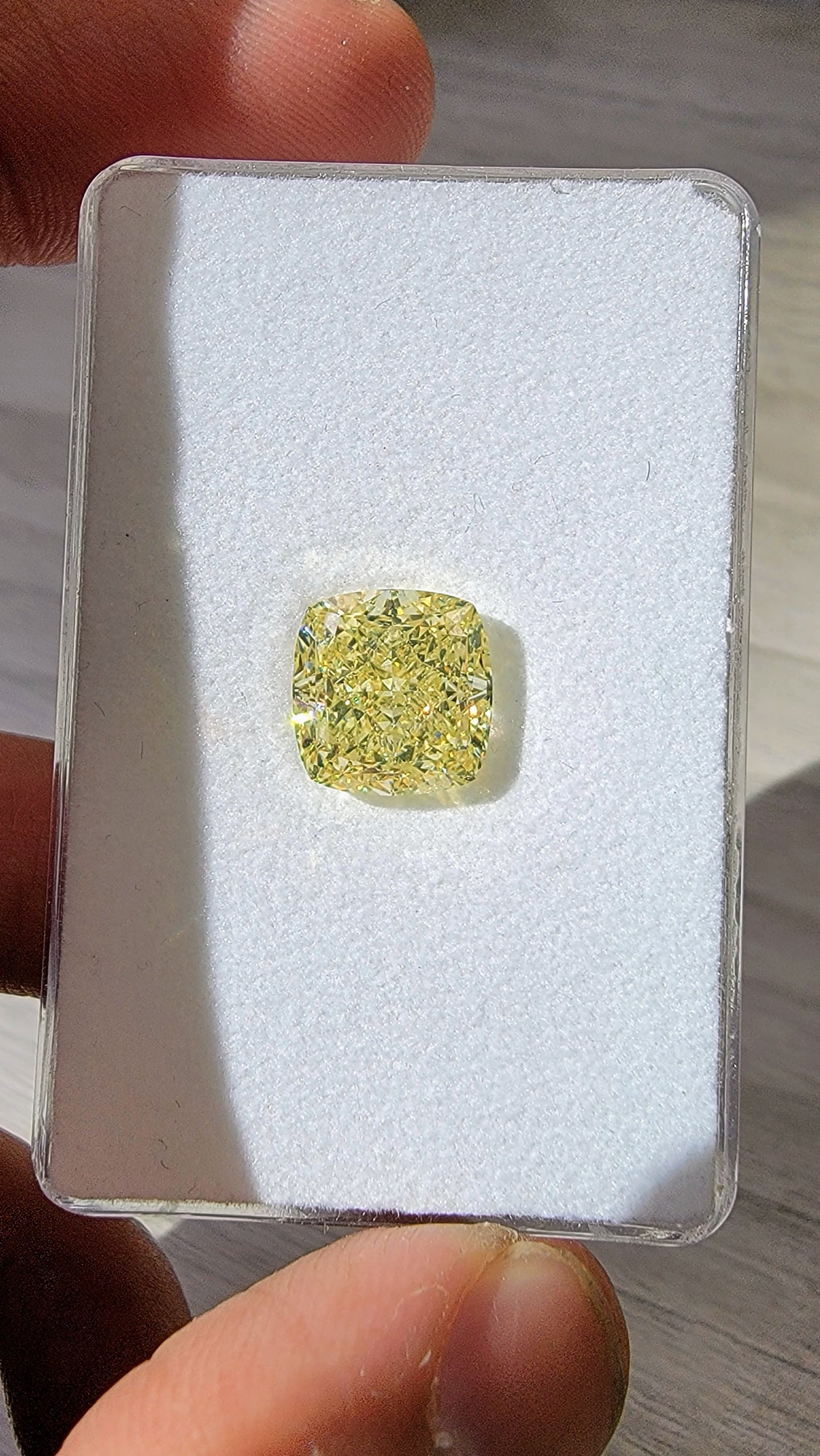 7.01ct Fancy Light Yellow Cushion VS1 GIA