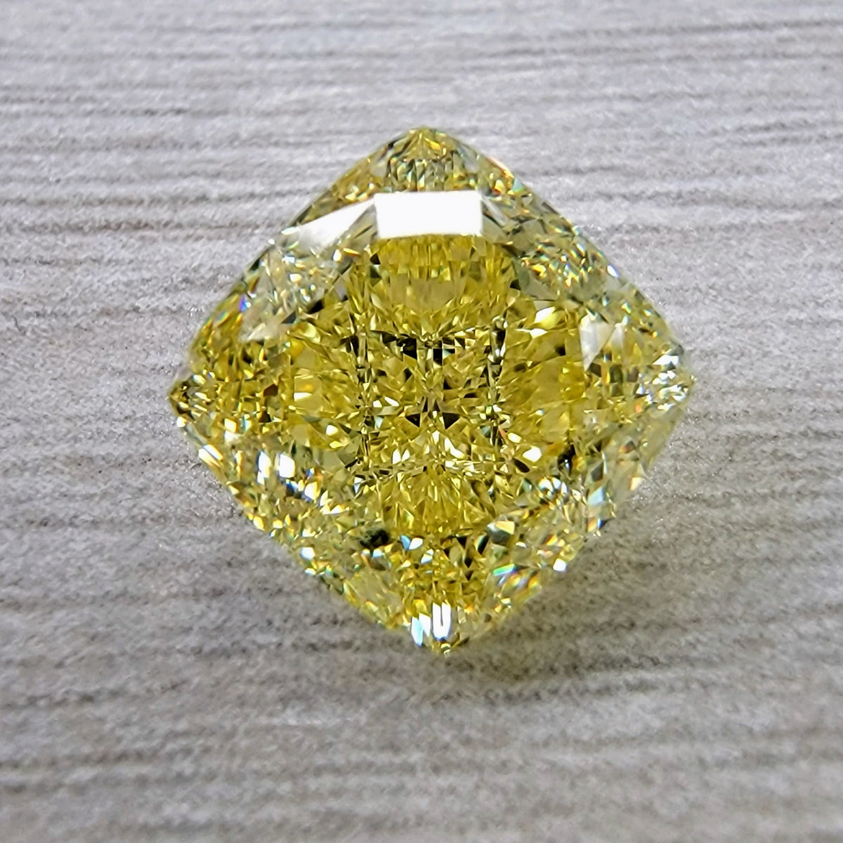 3.36ct Fancy Intense Yellow Cushion Diamond IF GIA