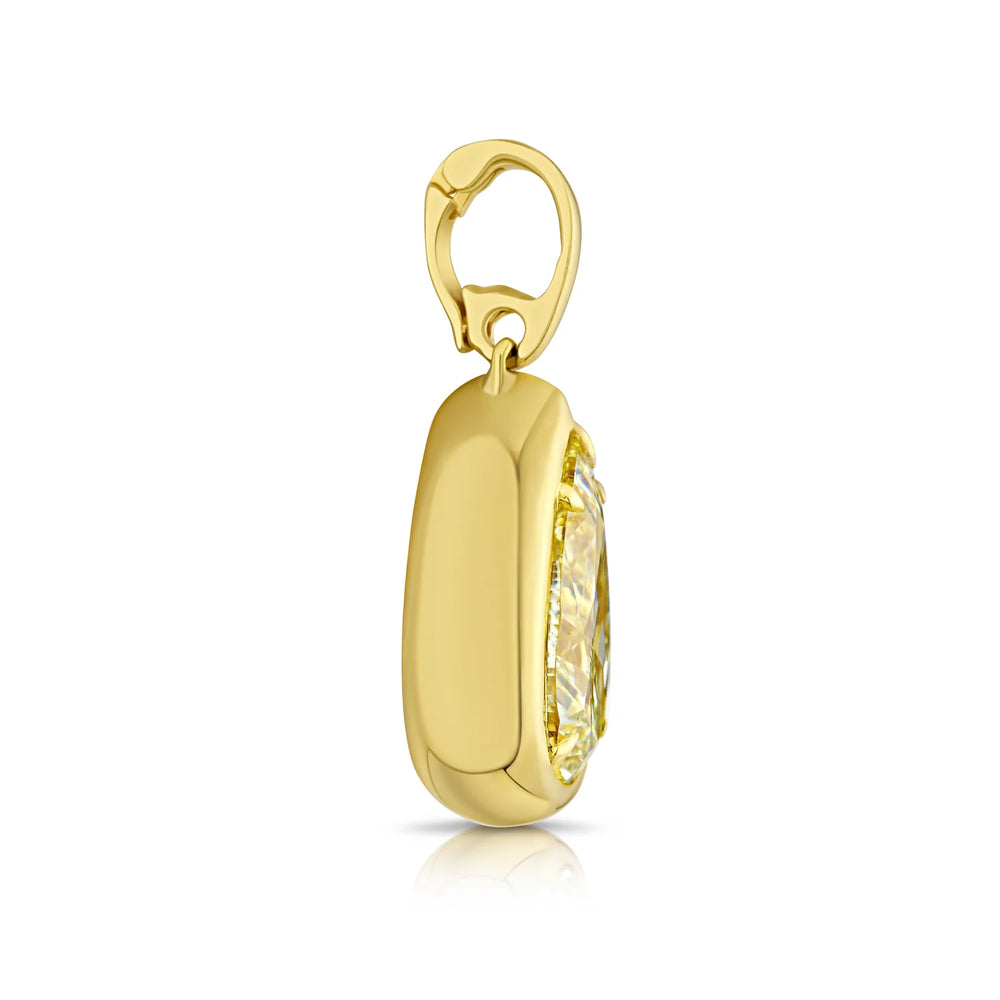 5.50ct Yellow Pear Diamond Detachable Bezel Pendant