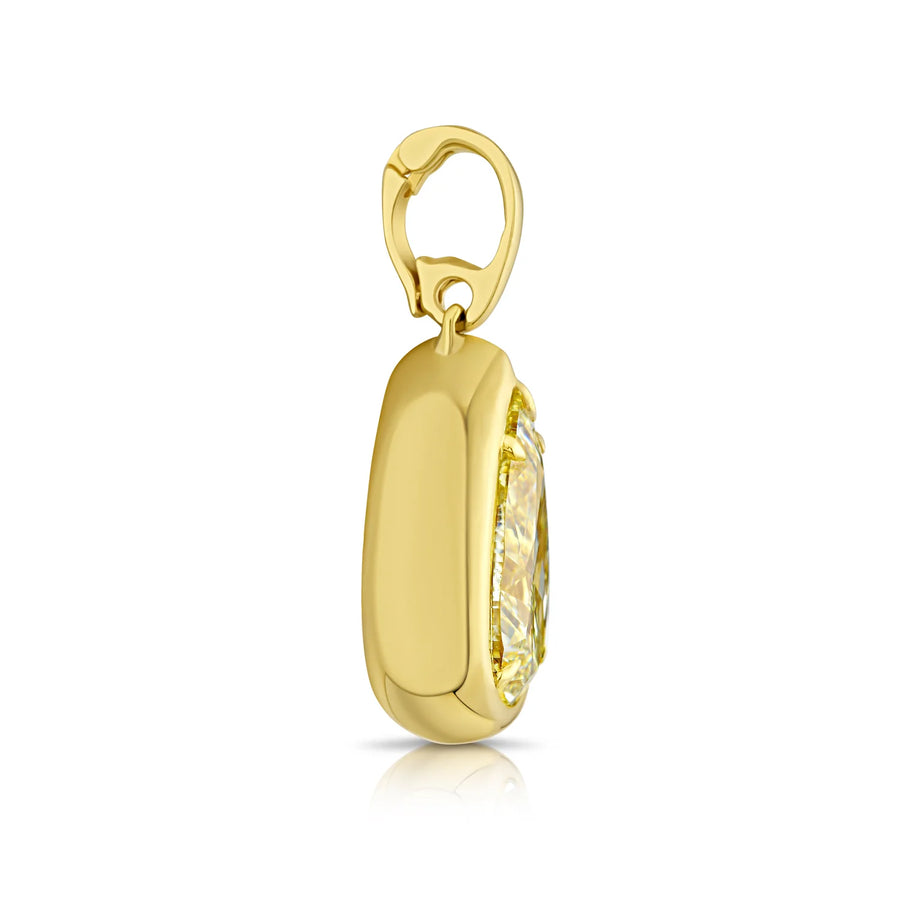 5.50ct Yellow Pear Diamond Detachable Bezel Pendant