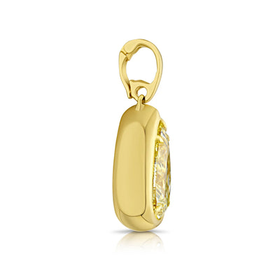 5.50ct Yellow Pear Detachable Bezel Pendant