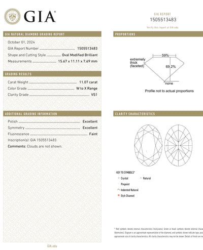 11.07ct Light Yellow Oval VS1 GIA