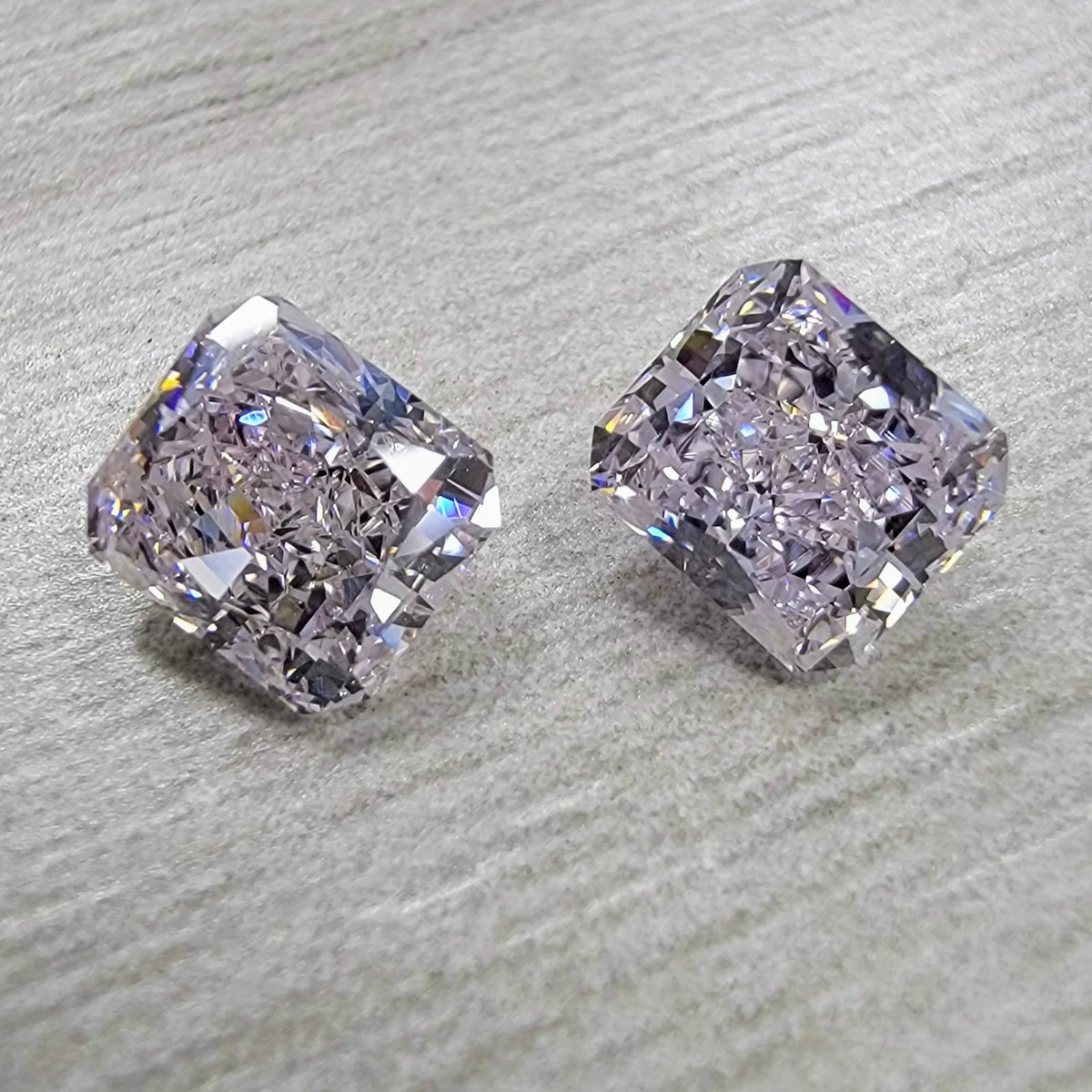 0.76ct & 0.80ct Light Pink Radiant Diamonds VS GIA
