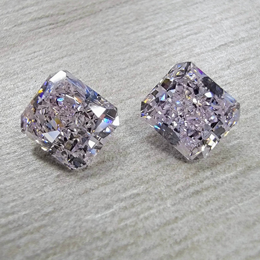 0.76ct & 0.80ct Light Pink Radiant Diamonds VS GIA