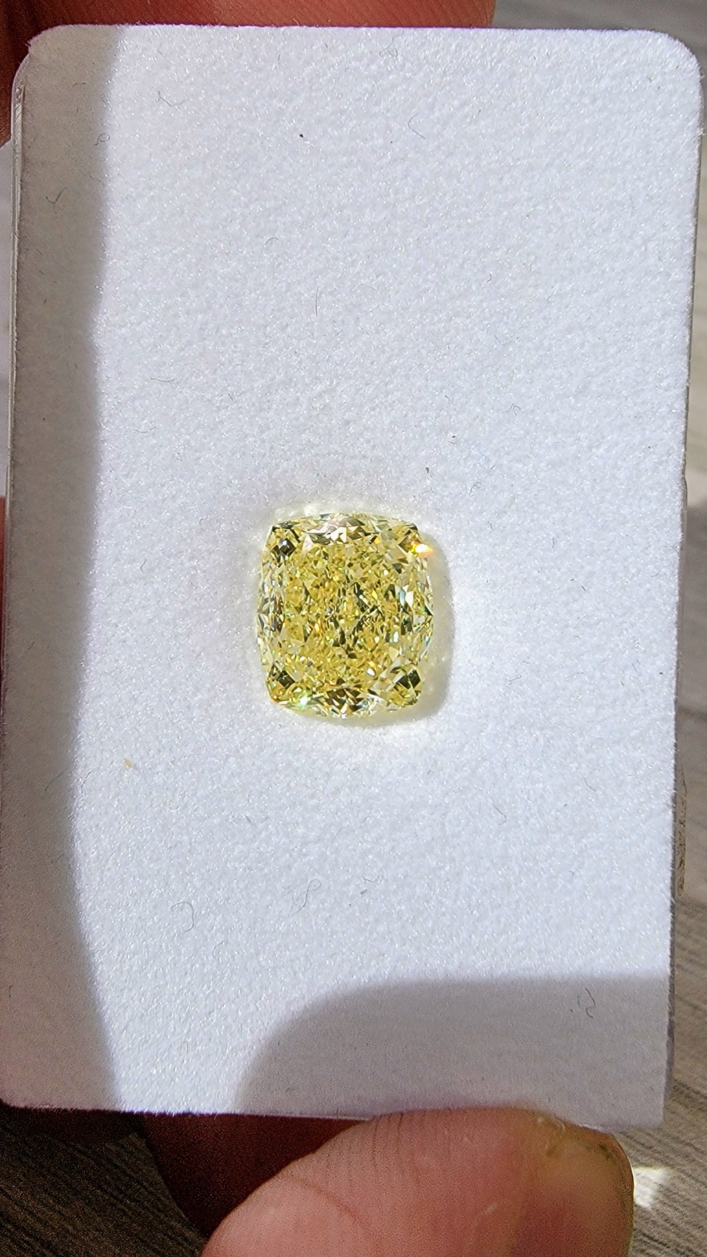 5.01ct Fancy Light Yellow Cushion VS2 GIA