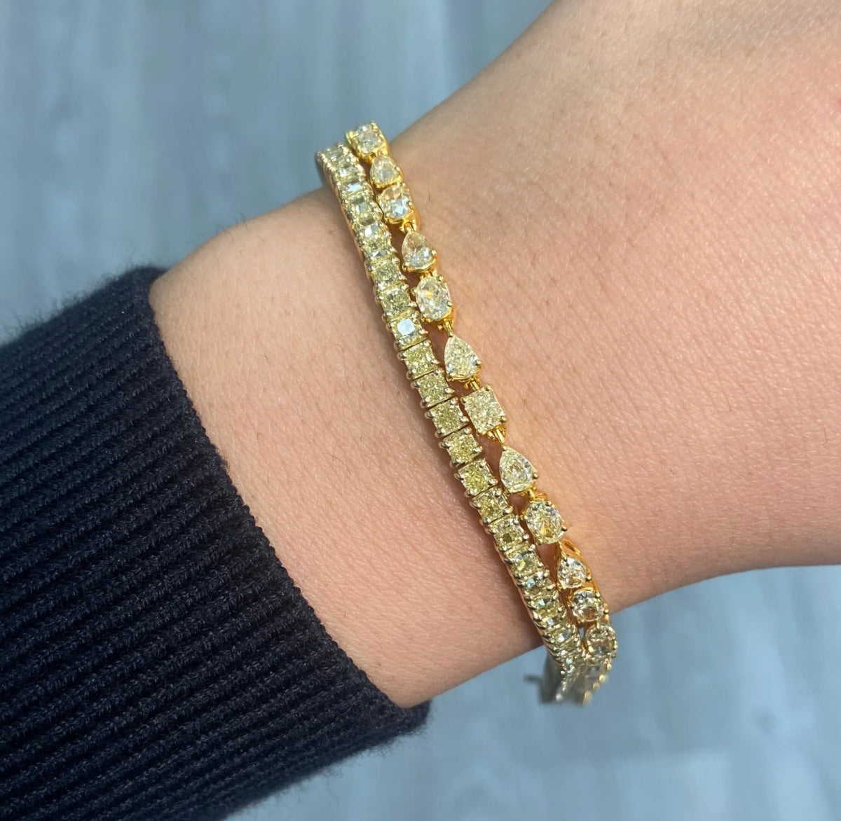 Fancy Yellow Mixed Shape Diamond Bracelet