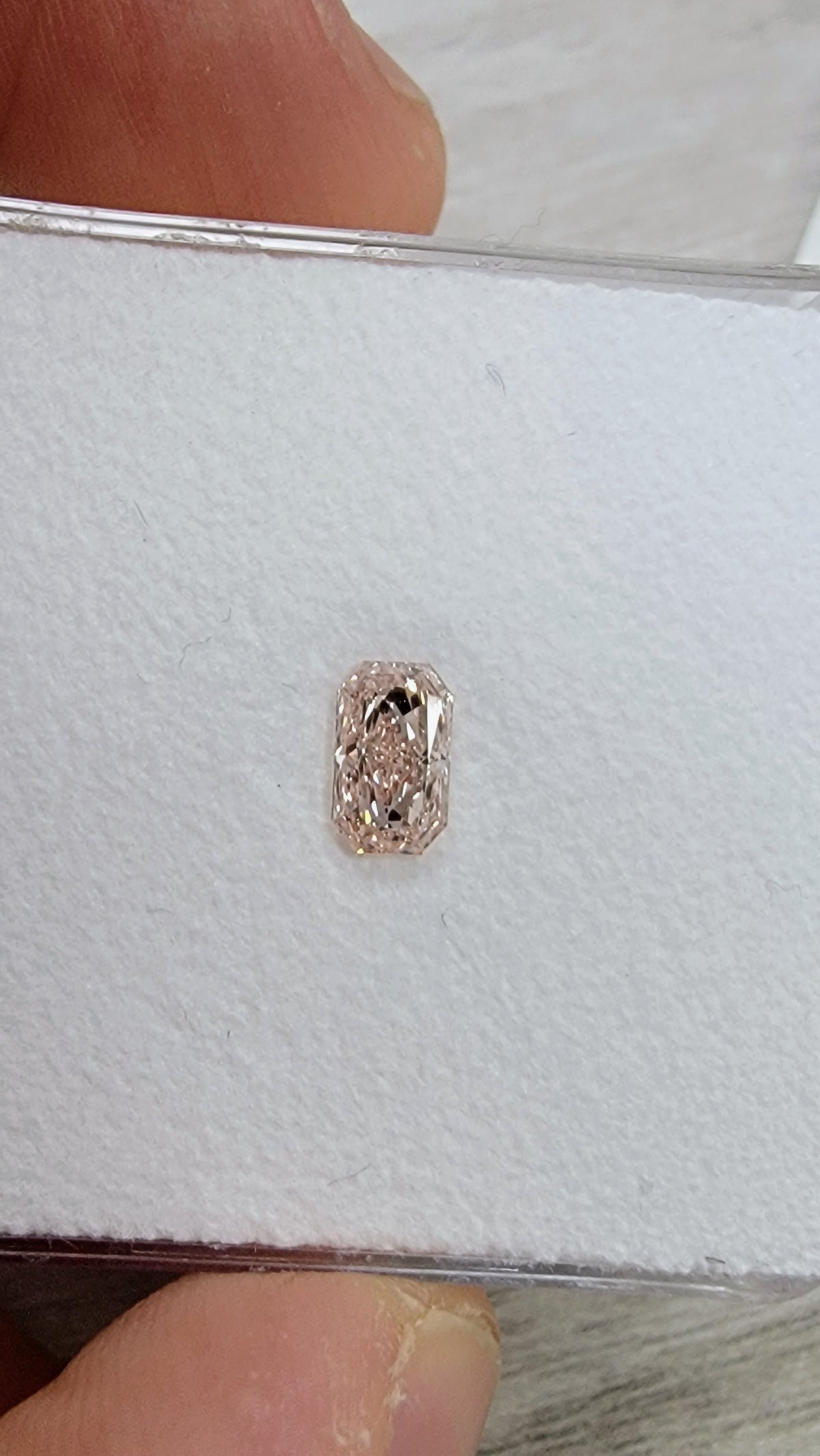 0.62ct Fancy Brownish Pink Elongated Radiant Diamond SI1 GIA