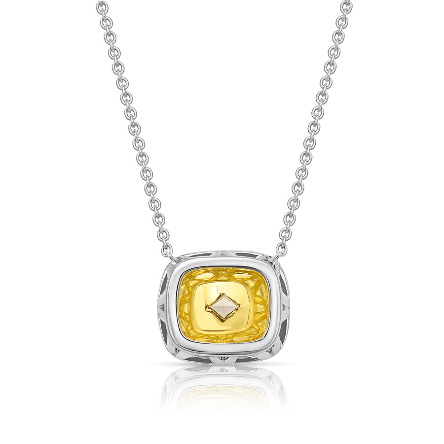 2.01ct Fancy Light Yellow Cushion Diamond Pendant VVS1 GIA