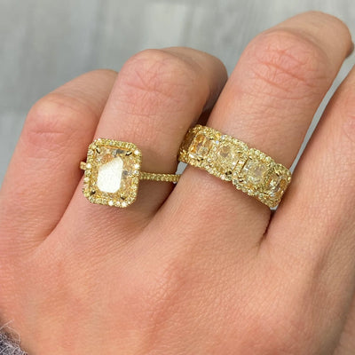 3.54ct Five Stone Halo Band
