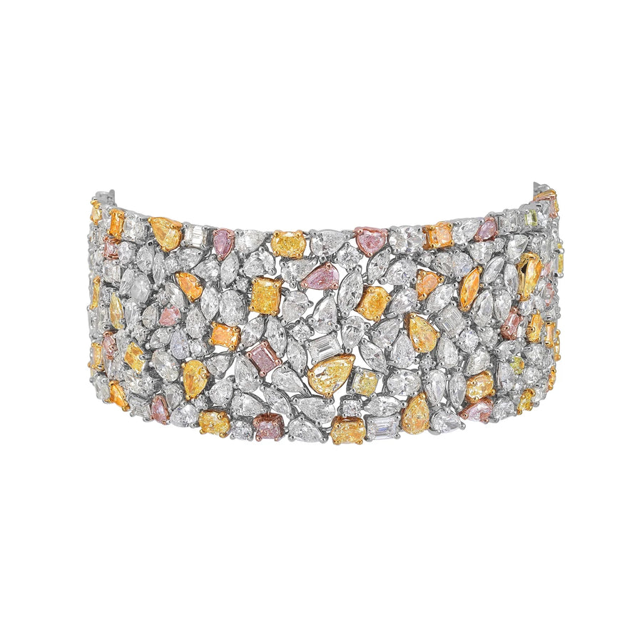 49.60ctw Fancy Color & White Diamond Carpet Bracelet