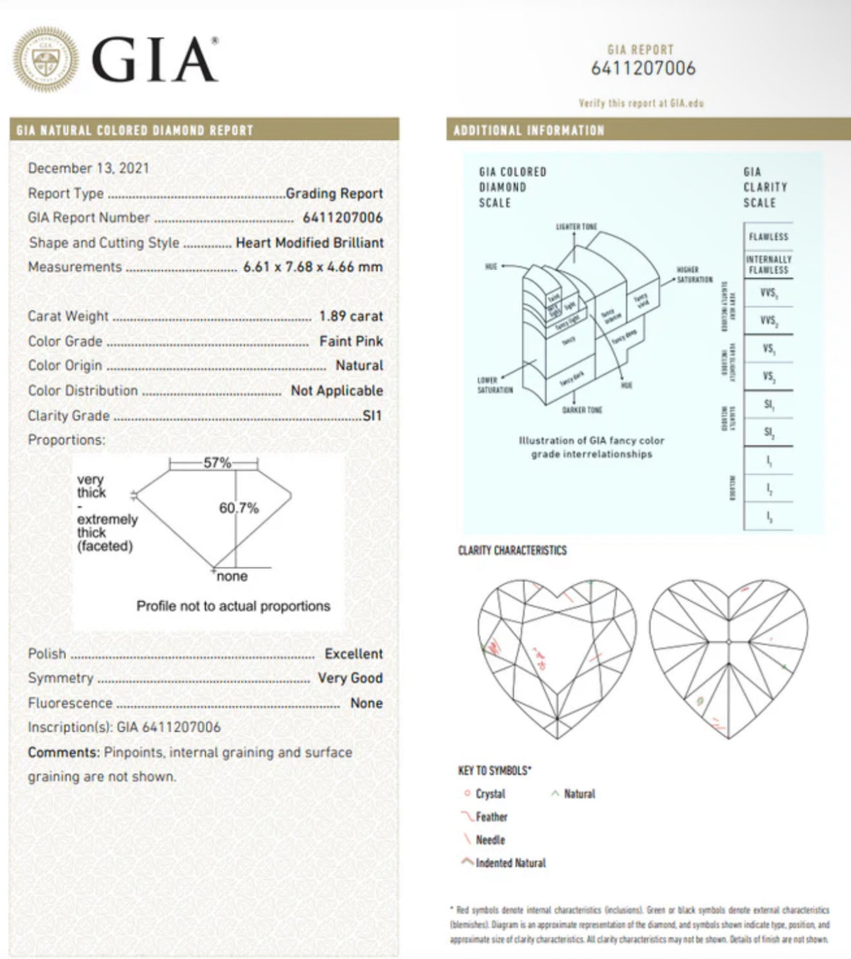 1.89ct Light Pink Heart Diamond Cocktail Ring SI1 GIA