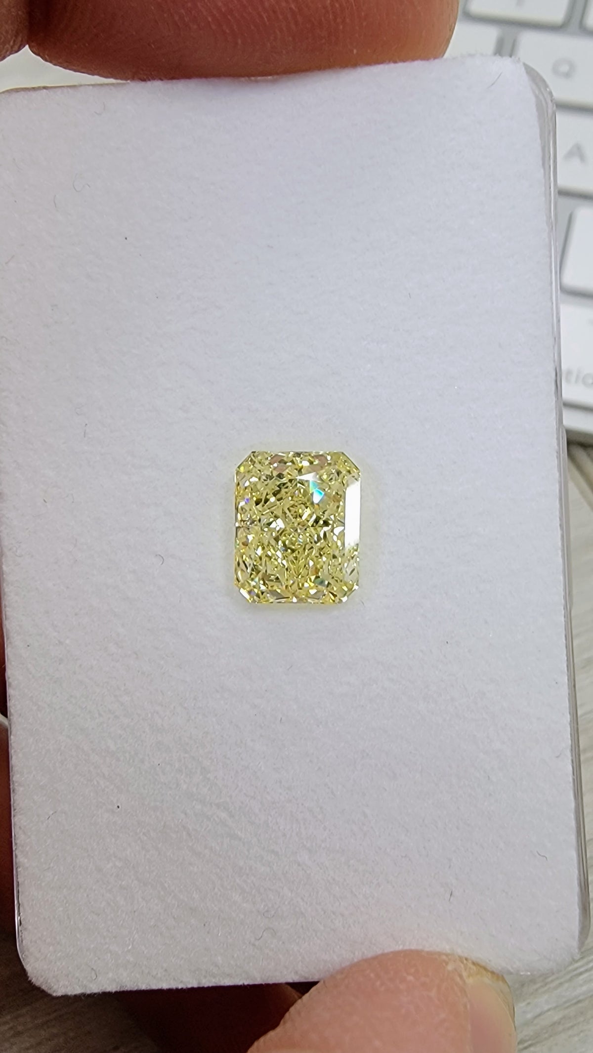 3.02ct Fancy Light Yellow Elongated Radiant Diamond SI1 GIA