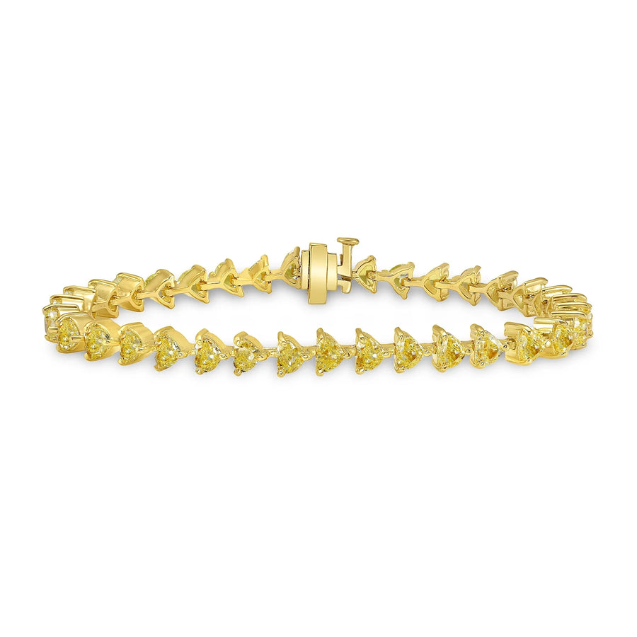 7.33ctw Fancy Yellow Heart Diamond Tennis Bracelet