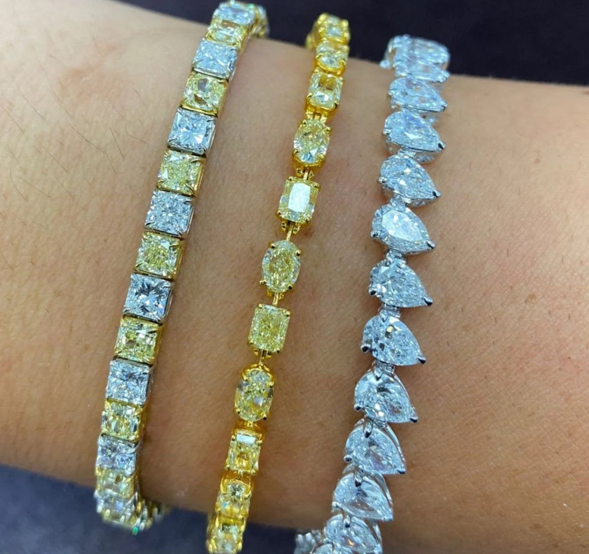 Fancy Yellow Mixed Shape Diamond Bracelet