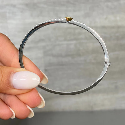 Yellow Diamond Heart Bangle