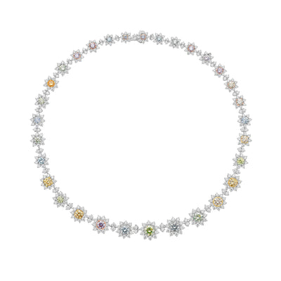 23ct Fancy Color Diamond Floral Necklace