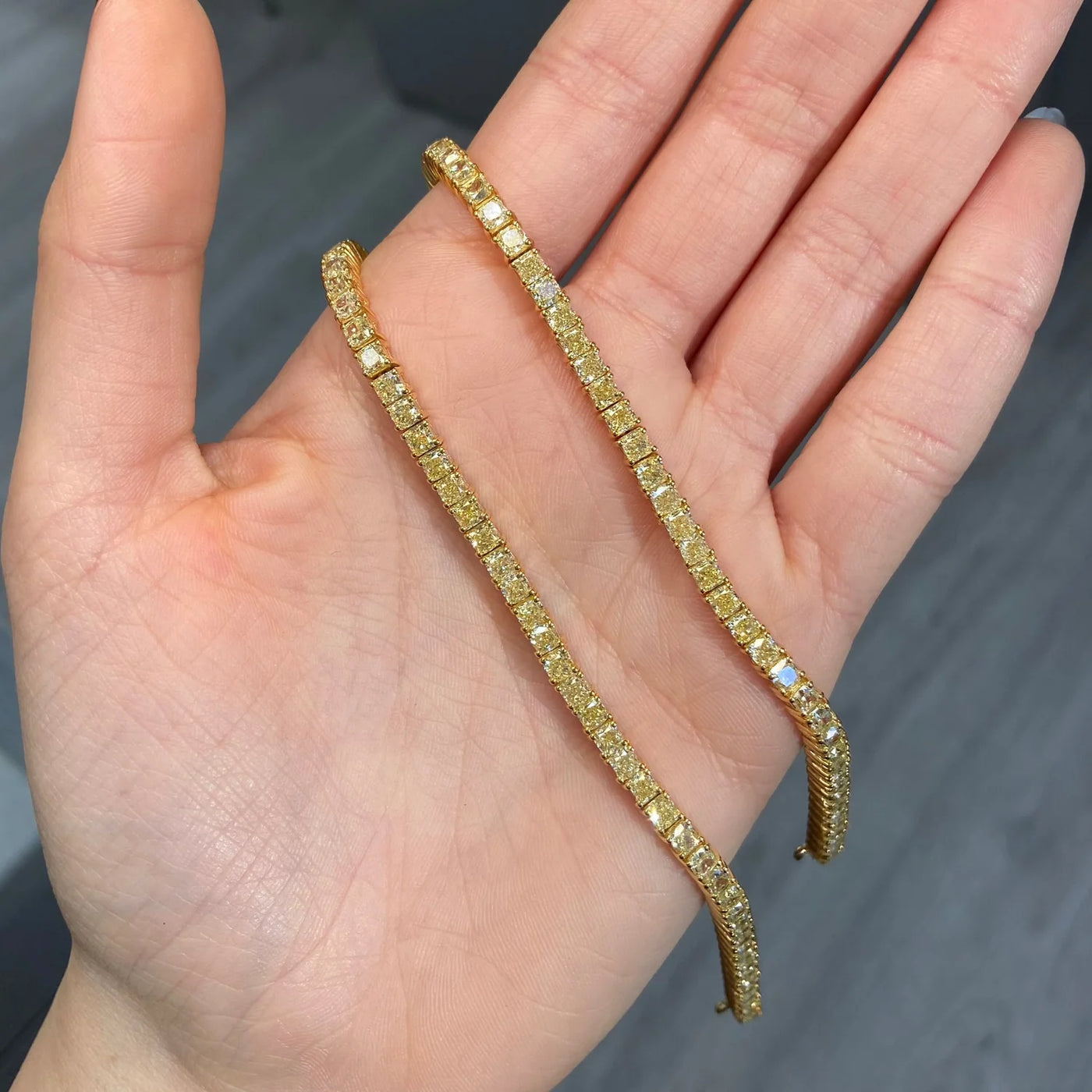 Fancy Yellow Cushion Tennis Bracelet