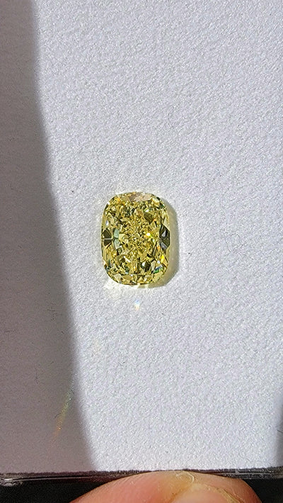 3.04ct Fancy Yellow Elongated Cushion VS2 GIA