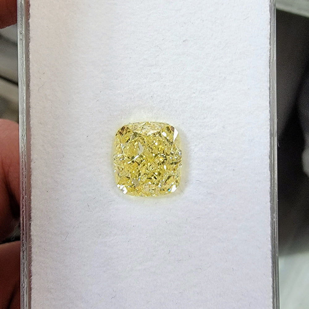 6.02ct Fancy Yellow Cushion Diamond VS2 GIA