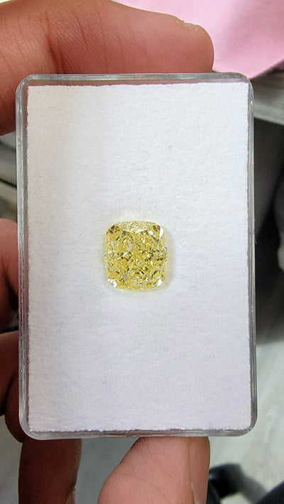 6.02ct Fancy Yellow Cushion VS2 GIA