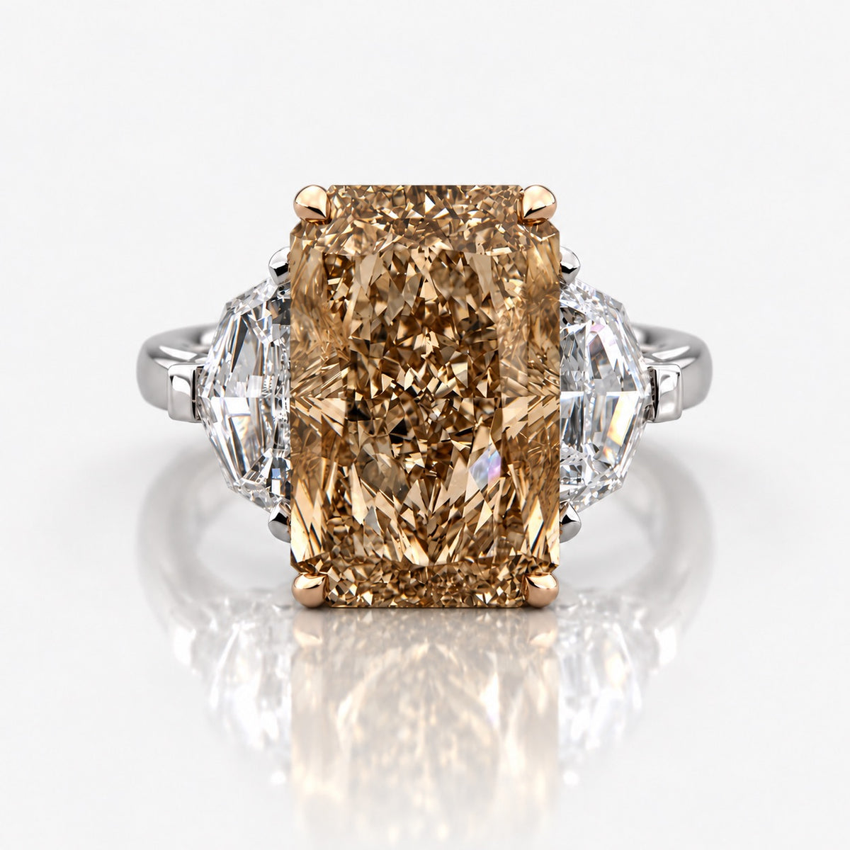 5.05ct Fancy Yellowish Brown Radiant Diamond Ring VS2